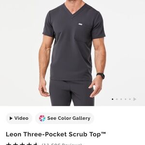 Figs Charcoal Scrub Top 3XL